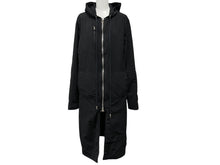 Load image into Gallery viewer, CHROME HEARTS クロムハーツ フーデッドナイロンコート ダガージップ クロスボールボタン ブラック サイズM 美品 中古 63554