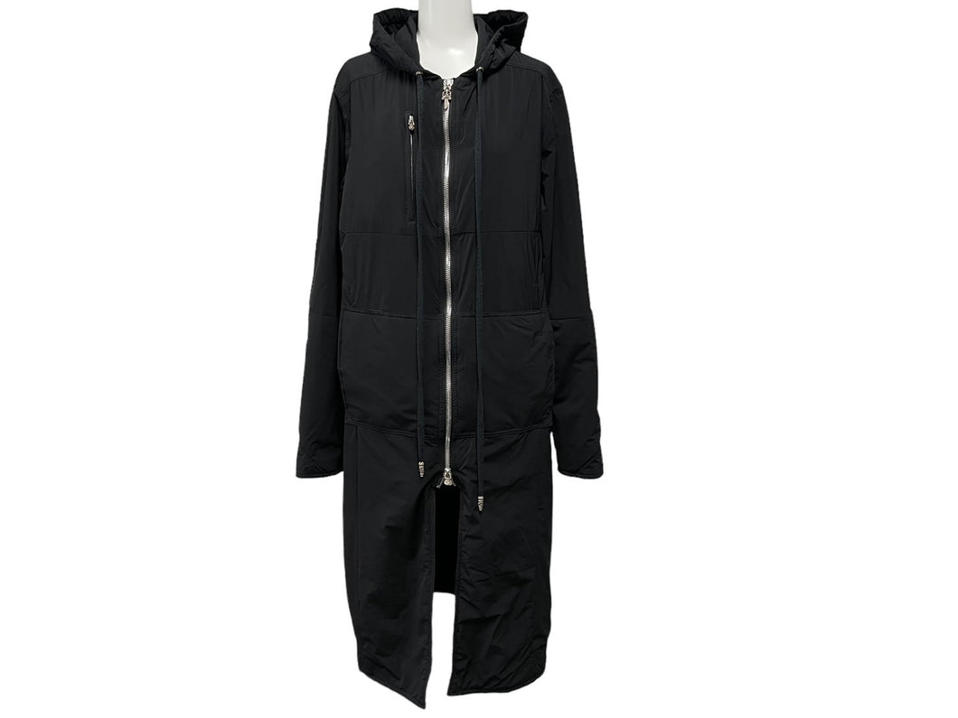 CHROME HEARTS クロムハーツ フーデッドナイロンコート ダガージップ クロスボールボタン ブラック サイズM 美品 中古 63554