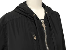 Load image into Gallery viewer, CHROME HEARTS クロムハーツ フーデッドナイロンコート ダガージップ クロスボールボタン ブラック サイズM 美品 中古 63554