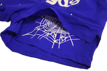 Load image into Gallery viewer, 極美品 Sp5der スパイダー ダブルレイヤード プリント ショートパンツ ブルー ナイロン クモ 蜘蛛 サイズM 中古 63564