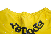 Load image into Gallery viewer, Sp5der スパイダー ダブルレイヤード プリント ショートパンツ イエロー ナイロン クモ 蜘蛛 ナイロン サイズL 美品 中古 63571