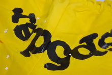 Load image into Gallery viewer, Sp5der スパイダー ダブルレイヤード プリント ショートパンツ イエロー ナイロン クモ 蜘蛛 ナイロン サイズL 美品 中古 63571