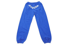 Load image into Gallery viewer, 新品同様 Sp5der スパイダー スウェットパンツ サイズL ブルー 発泡プリント ブランドロゴ Young Thug 中古 63573