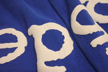 Load image into Gallery viewer, 新品同様 Sp5der スパイダー スウェットパンツ サイズL ブルー 発泡プリント ブランドロゴ Young Thug 中古 63573