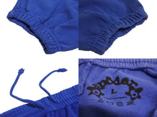 Load image into Gallery viewer, 新品同様 Sp5der スパイダー スウェットパンツ サイズL ブルー 発泡プリント ブランドロゴ Young Thug 中古 63573