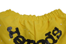 Load image into Gallery viewer, Sp5der スパイダー ダブルレイヤード プリント ショートパンツ イエロー ナイロン クモ 蜘蛛 ナイロン サイズM 美品 中古 63575