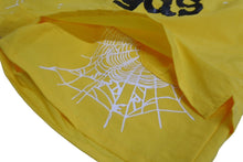 Load image into Gallery viewer, Sp5der スパイダー ダブルレイヤード プリント ショートパンツ イエロー ナイロン クモ 蜘蛛 ナイロン サイズM 美品 中古 63575