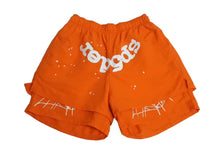 Load image into Gallery viewer, 極美品 Sp5der スパイダー ダブルレイヤード プリント ショートパンツ オレンジ ナイロン クモ 蜘蛛 サイズM 中古 63577