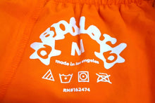 Load image into Gallery viewer, 極美品 Sp5der スパイダー ダブルレイヤード プリント ショートパンツ オレンジ ナイロン クモ 蜘蛛 サイズM 中古 63577