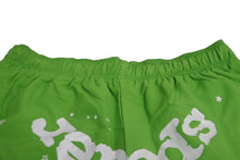 Load image into Gallery viewer, 極美品 Sp5der スパイダー ダブルレイヤード プリント ショートパンツ グリーン ナイロン クモ 蜘蛛 サイズL 中古 63578