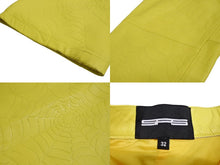 画像をギャラリービューアに読み込む, Sp5der スパイダー デボスウェブ レザーパンツ 24SS サイズ32 イエロー Young Thug 革 エンボス加工 美品 中古 63585