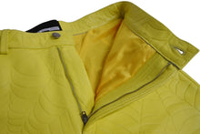 画像をギャラリービューアに読み込む, Sp5der スパイダー デボスウェブ レザーパンツ 24SS サイズ32 イエロー Young Thug 革 エンボス加工 美品 中古 63585