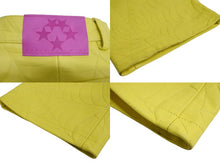 画像をギャラリービューアに読み込む, Sp5der スパイダー デボスウェブ レザーパンツ 24SS サイズ32 イエロー Young Thug 革 エンボス加工 美品 中古 63585