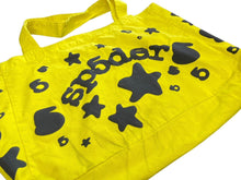 Load image into Gallery viewer, Sp5der スパイダー Beluga ベルーガ トートバッグ オレンジ 発泡プリント コットン 星モチーフ 良品 中古 63587