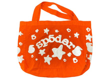 Load image into Gallery viewer, Sp5der スパイダー Beluga ベルーガ トートバッグ オレンジ 発泡プリント コットン 星モチーフ 美品 中古 63588