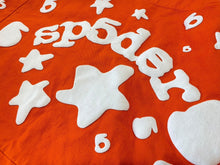 Load image into Gallery viewer, Sp5der スパイダー Beluga ベルーガ トートバッグ オレンジ 発泡プリント コットン 星モチーフ 美品 中古 63588