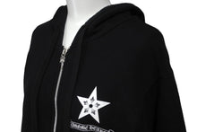 Load image into Gallery viewer, CHROME HEARTS クロムハーツ パーカー スタープリント ダガージップ コットン ブラック サイズS 美品 中古 63590