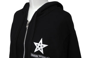 CHROME HEARTS クロムハーツ パーカー スタープリント ダガージップ コットン ブラック サイズS 美品 中古 63590