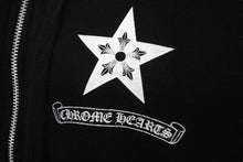 Load image into Gallery viewer, CHROME HEARTS クロムハーツ パーカー スタープリント ダガージップ コットン ブラック サイズS 美品 中古 63590