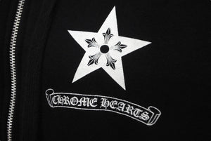 CHROME HEARTS クロムハーツ パーカー スタープリント ダガージップ コットン ブラック サイズS 美品 中古 63590