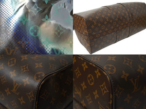 LOUIS VUITTON 2023年 ルイヴィトン キーポルバンドリエール50 モノグラムメタリック・ネビュラ M23118 シルバー金具 中古 63593