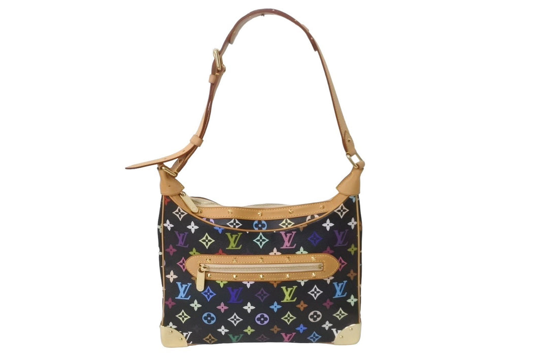 LOUIS VUITTON ルイヴィトン 村上隆 モノグラム マルチカラー ブローニュ 黒 ノワール ショルダーバッグ M92638 美品 中古 63594