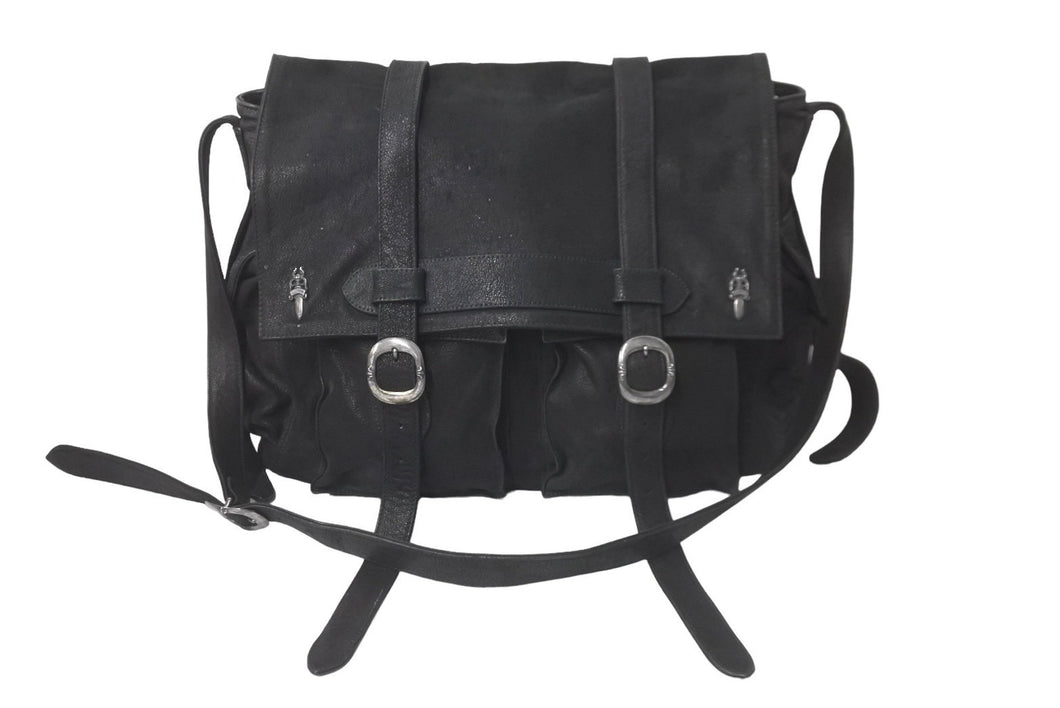 CHROME HEARTS クロムハーツ メッセンジャーバッグ ソフトショルダーバッグ ダガー ブラック 良品 中古 63596