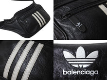 Load image into Gallery viewer, 極美品 BALENCIAGA バレンシアガ adidas アディダス ベルトバッグ ヴィンテージ加工 ラムスキン 721841 中古 63600