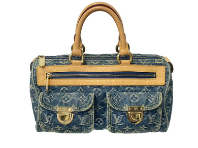 極美品 LOUIS VUITTON ルイヴィトン ハンドバッグ ネオスピーディ M95019 モノグラムデニム ゴールド金具 中古 63602
