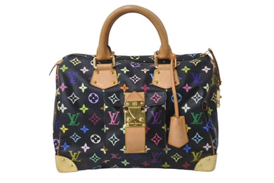 LOUIS VUITTON ルイヴィトン ハンドバッグ スピーディ 30 M92642 村上隆 マルチカラー ブラック 美品 中古 63604