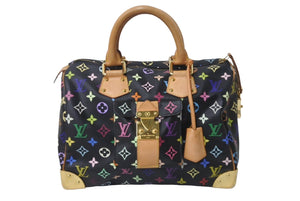 LOUIS VUITTON ルイヴィトン ハンドバッグ スピーディ 30 M92642 村上隆 マルチカラー ブラック 美品 中古 63604