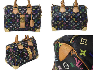 LOUIS VUITTON ルイヴィトン ハンドバッグ スピーディ 30 M92642 村上隆 マルチカラー ブラック 美品 中古 63604