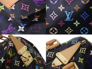 LOUIS VUITTON ルイヴィトン ハンドバッグ スピーディ 30 M92642 村上隆 マルチカラー ブラック 美品 中古 63604
