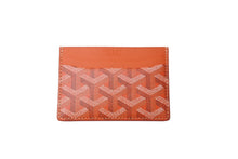 Load image into Gallery viewer, 新品未使用 GOYARD ゴヤール サンルイ カードケース APM107-01 PVCコーティングキャンバス カーフスキン オレンジ 中古 63606