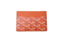 Load image into Gallery viewer, 新品未使用 GOYARD ゴヤール サンルイ カードケース APM107-01 PVCコーティングキャンバス カーフスキン オレンジ 中古 63606
