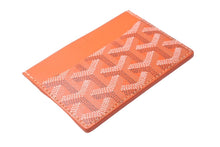 Load image into Gallery viewer, 新品未使用 GOYARD ゴヤール サンルイ カードケース APM107-01 PVCコーティングキャンバス カーフスキン オレンジ 中古 63606