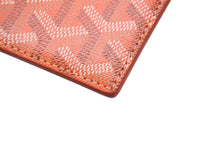 Load image into Gallery viewer, 新品未使用 GOYARD ゴヤール サンルイ カードケース APM107-01 PVCコーティングキャンバス カーフスキン オレンジ 中古 63606