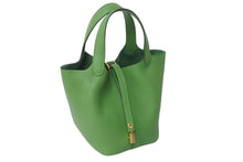 Load image into Gallery viewer, 未使用 HERMES エルメス ハンドバッグ ピコタンロックPM トリヨンクレマンス ヴェールユッカ B刻印 ゴールド金具 中古 63614