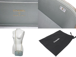 CHANEL シャネル バニティ ショルダーバッグ ランダム メタリックグリーン ラムスキン ココマーク ゴールド金具 美品 中古 63625