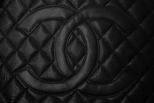 極美品 CHANEL シャネル ハンドバッグ 復刻トート キャビアスキン マトラッセ ココマーク 11番台 シルバー金具 中古 63627