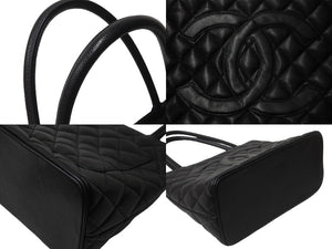 極美品 CHANEL シャネル ハンドバッグ 復刻トート キャビアスキン マトラッセ ココマーク 6番台 ゴールド金具 中古 63628