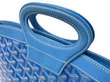 画像をギャラリービューアに読み込む, 極美品 GOYARD ゴヤール ベルーガ PM ハンドバッグ ブルー シルバー金具 レザー PVCコーティングキャンバス 中古 63635