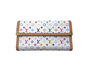 LOUIS VUITTON ルイ ヴィトン 長財布 M92659 モノグラムマルチカラー ポルトトレゾール インターナショナル ホワイト 美品 中古 63636