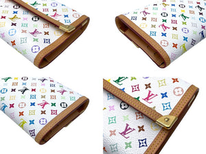 LOUIS VUITTON ルイ ヴィトン 長財布 M92659 モノグラムマルチカラー ポルトトレゾール インターナショナル ホワイト 美品 中古 63636