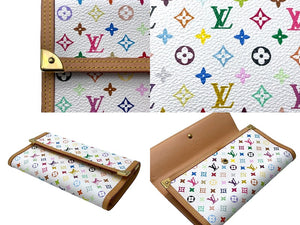 LOUIS VUITTON ルイ ヴィトン 長財布 M92659 モノグラムマルチカラー ポルトトレゾール インターナショナル ホワイト 美品 中古 63636