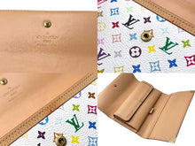 Load image into Gallery viewer, LOUIS VUITTON ルイ ヴィトン 長財布 M92659 モノグラムマルチカラー ポルトトレゾール インターナショナル ホワイト 美品 中古 63636