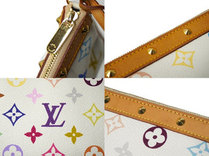 極美品 LOUIS VUITTON ルイヴィトン 村上隆 ホワイト ポシェットアクセソワール マルチカラー M92649 中古 63638
