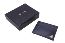 画像をギャラリービューアに読み込む, 極美品 PRADA プラダ レザー カードケース ネイビー 2MC223 トライアングル 紺色 名刺入れ 中古 63644 
