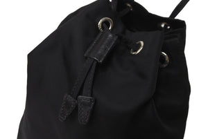 PRADA プラダ 巾着ポーチ トライアングルロゴ テスート ナイロン ブラック 1NA369 美品 中古 63646 
