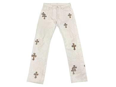 CHROME HEARTS クロムハーツ リーバイス レオパード デニムパンツ 501 クロスボタン サイズ31 レオパード 美品 中古 63678